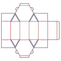 Šesťuholníková škatuľa - rozkrój