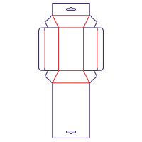 Trapezová krabica s visačkou - rozkrój