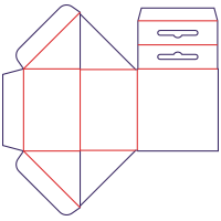 Trojuholníková krabica s príveskom - rozkrój