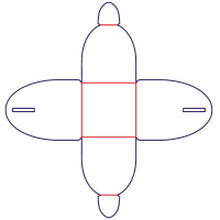 Krabica na pralinky - rozkrój