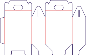 Ozdobná škatuľka s uchom - rozkrój