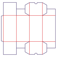 Krabicová záložka/lepené klapky - rozkrój