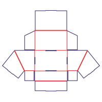 Šikmá tácka na krabicu - rozkrój